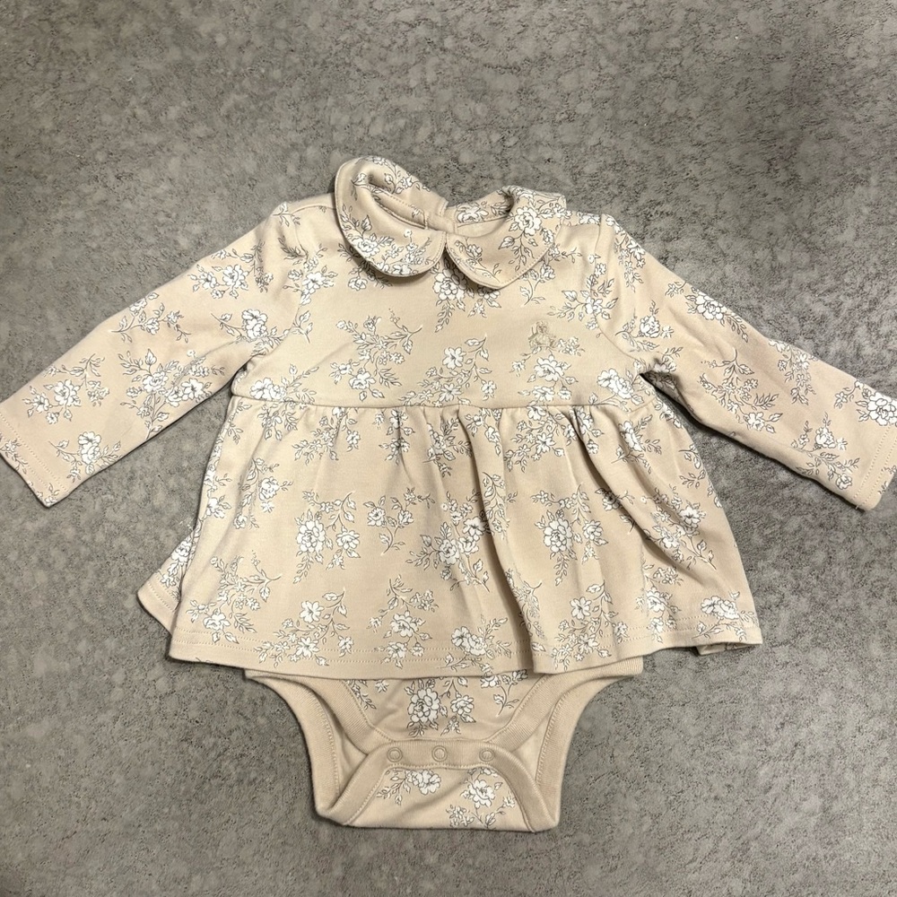 Baby GAP Beige Floral Baby Dress 3-6 Months